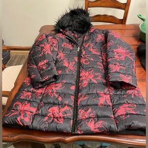 Dennis‎ Basso Floral Puffer Winter Coat